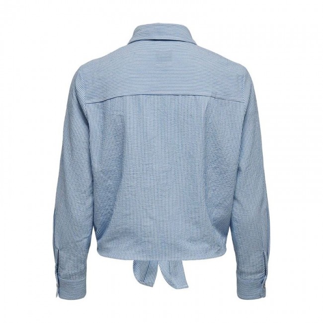 Only ONLLECEY LS KNOT SHIRT NOOS WVN 15195910 cloud dancer medium blue