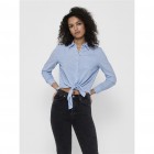 Only ONLLECEY LS KNOT SHIRT NOOS WVN 15195910 cloud dancer medium blue