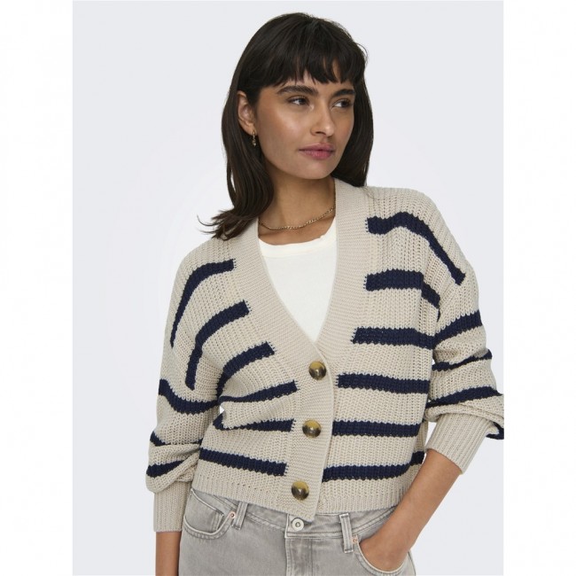 Only ONLCAROLNICE STRIPE CARDIGAN KNT NOOS 15261057 plumice stone navy blazer