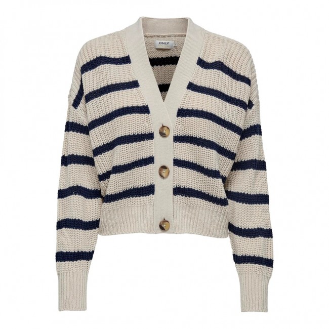 Only ONLCAROLNICE STRIPE CARDIGAN KNT NOOS 15261057 plumice stone navy blazer