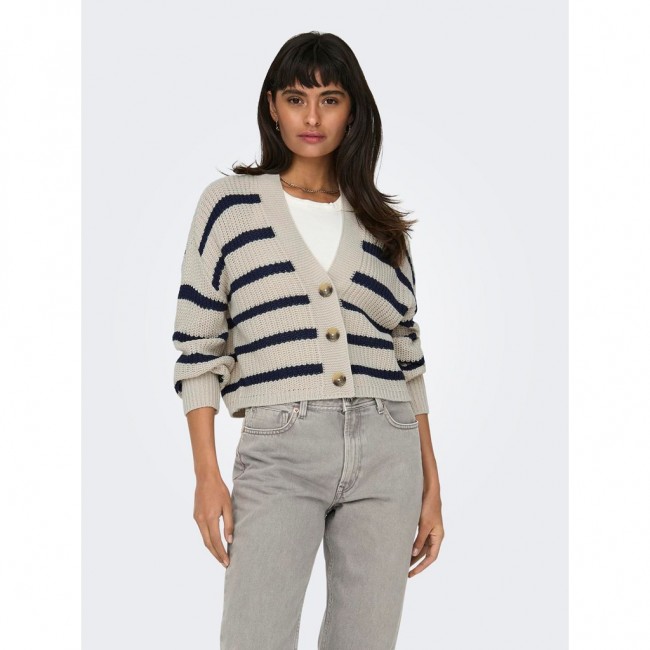 Only ONLCAROLNICE STRIPE CARDIGAN KNT NOOS 15261057 plumice stone navy blazer