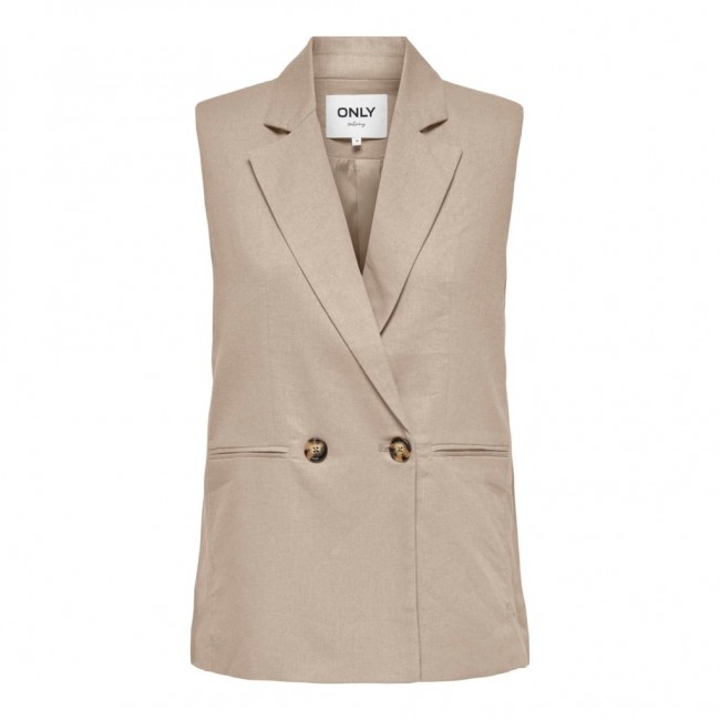 Only ONLCARO S/L LOOSE LINEN BL VEST CC TLR 15278794 oxford tan