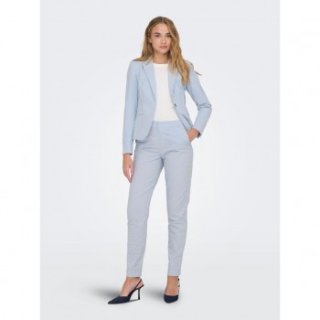 Only ONLATLAS MW STRIPE CIGARETTE PANT CC TLR 15311312 cloud dancer w blissfull blue stripes
