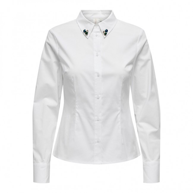 Only ONLLETA COMO FITTED STONE SHIRT WVN 15314348 bright white stones