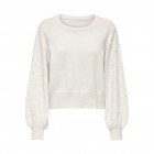 Only ONLKINNE LS PEARL DETAIL O-NECK KNT 15314672 cloud dancer dtm pearls