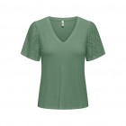 only ONLROSE S/S V-NECK MIX TOP JRS 15322932 hedge green