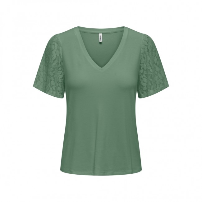 only ONLROSE S/S V-NECK MIX TOP JRS 15322932 hedge green