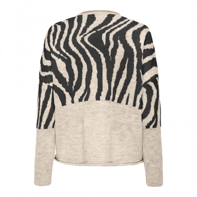 Only ONLJADE ZEBRA LS O-NECK CC KNT 15324454 whitecap gray pirate black