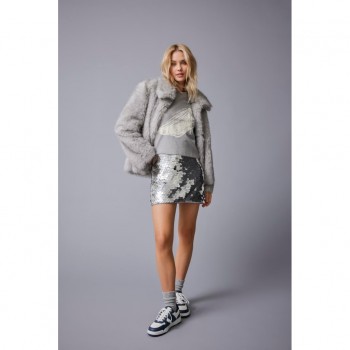 Only ONLRUBINA FAUX FUR JACKET OTW 15325924 grey violet steaple grey