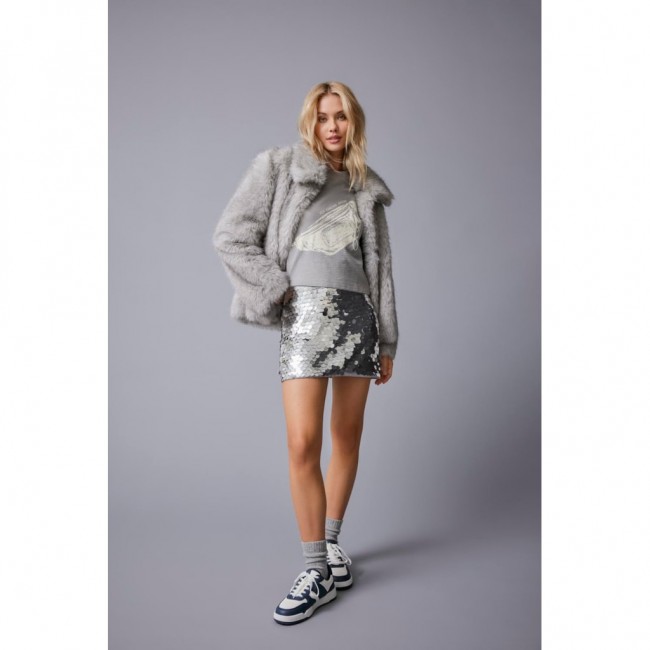 Only ONLRUBINA FAUX FUR JACKET OTW 15325924 grey violet steaple grey