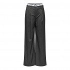 Only ONLNOELIA MW WIDE PINST PANT XT TLR 15328178 dark grey melange white pinstripes