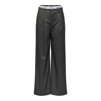 Only ONLNOELIA MW WIDE PINST PANT XT TLR 15328178 dark grey melange white pinstripes