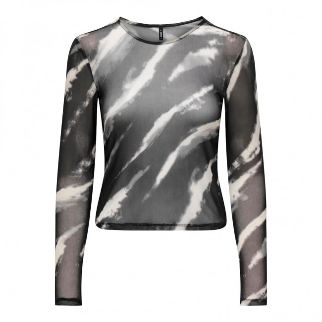 Only ONLPARIS L/S O-NECK MESH TOP JRS 15329379 black gradient