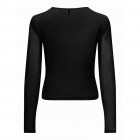 only ONLPARIS L/S O-NECK MESH TOP JRS 15329379 black