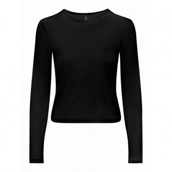 only ONLPARIS L/S O-NECK MESH TOP JRS 15329379 black