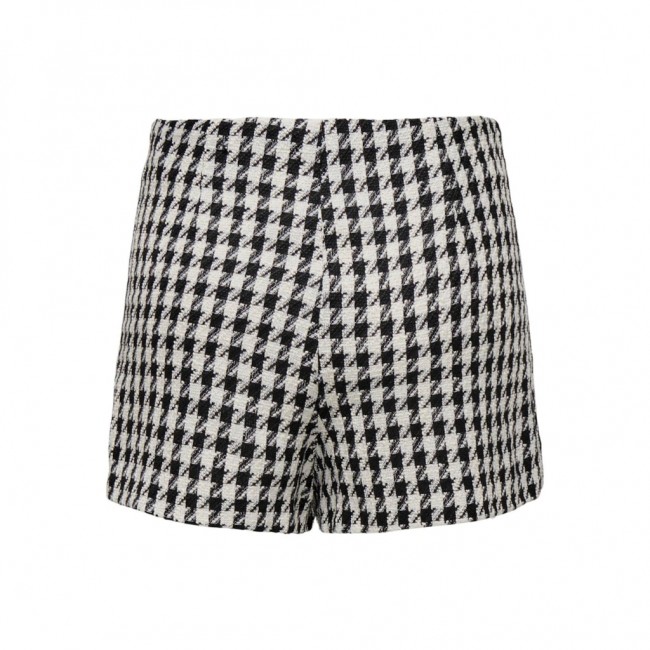 Only ONLELINOR HW HT WRAP SKORT TLR 15331827 black white houndstooth