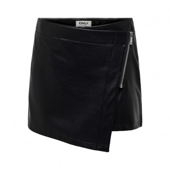 Only ONLCOLLIE HW FAUX LEATHER SKORT PNT 15331872 black