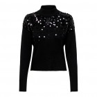 Only ONLALBA LS SEQUINS HIGH NECK KNT 15332081 black sequine