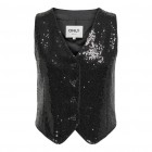 Only ONLSTEO LIFE S/L SEQUIN VEST TLR 15337735 black sequins