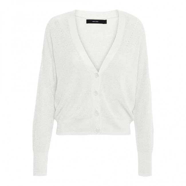 Vero moda VMNEWLEX SHINE LS SHORT V-NECK CARD. REP 10283254 bright white w silver lurex