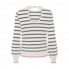 Vero moda VMALMA LS O-NECK RAGLAN PULLOVER BOO 10300043 snow white w black and cayenne contrast