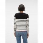 Vero moda VMALMA LS O-NECK RAGLAN PULLOVER BOO 10300043 snow white w black and cayenne contrast