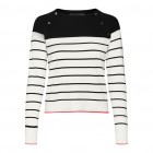 Vero moda VMALMA LS O-NECK RAGLAN PULLOVER BOO 10300043 snow white w black and cayenne contrast