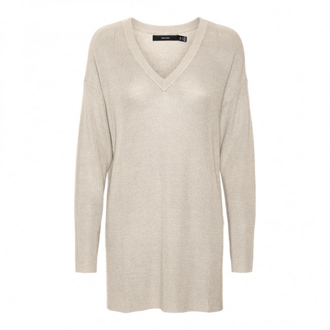 Vero moda VMNEWLEXSUN LS LONG V-NECK PULLOVER GA 10302781 birch