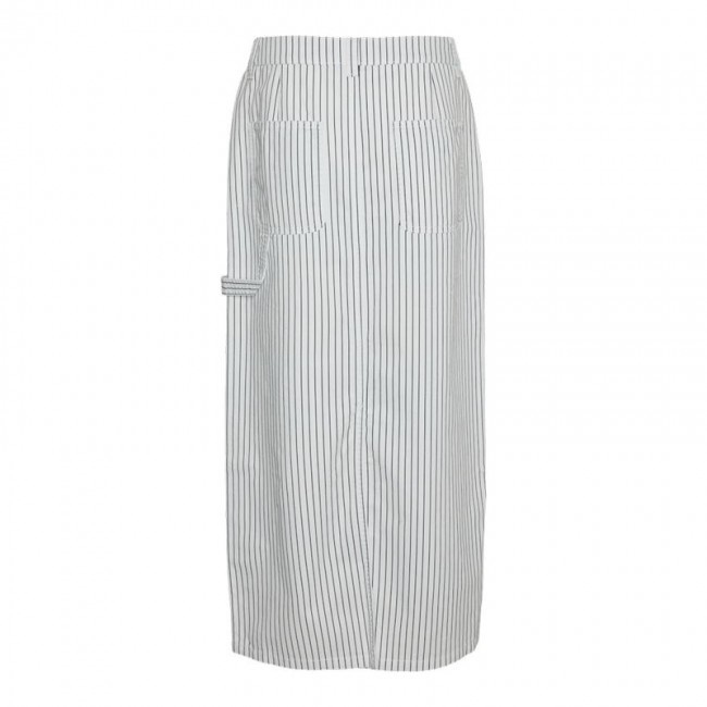 Vero moda VMCARLY MW STRIPE ANCLE CARGO SKIRT 10304607 snow white navy blazer