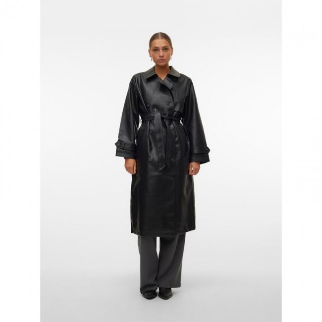 Vero moda VMAMALIE LONG COATED TRENCHCOAT 10300822 black