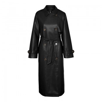 Vero moda VMAMALIE LONG COATED TRENCHCOAT 10300822 black