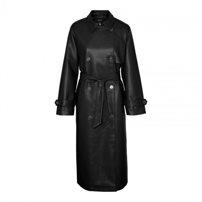 Vero moda VMAMALIE LONG COATED TRENCHCOAT 10300822 black