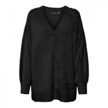 Vero moda VMALINA LS V-NECK LONG PULLOVER BOO 10310894 black