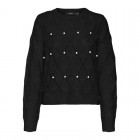 Vero moda VMATHENA LS O-NECK PULLOVER 10314473 black w birch pearls