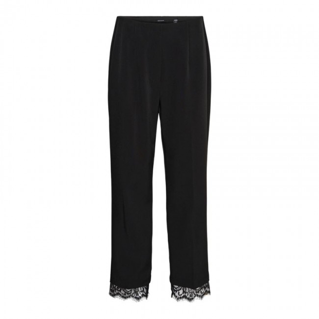 Vero moda VMLULU HW STRAIGHT LACE DETAIL PANTS 10318634 black