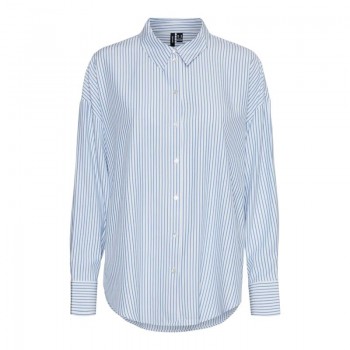 Vero moda VMNORA LS OVERSIZE SHIRT WVN GA NOOS 10319825 bright white nok blue jasper