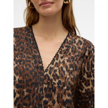 Vero moda VMWILD LS V-NECK TOP WVN FAW EXP 10330175 tigers eyel eo