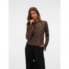 Vero moda VMWILHELMINA LS PLISSE TOP EXP 10330178 chocolate torte wl elmina print