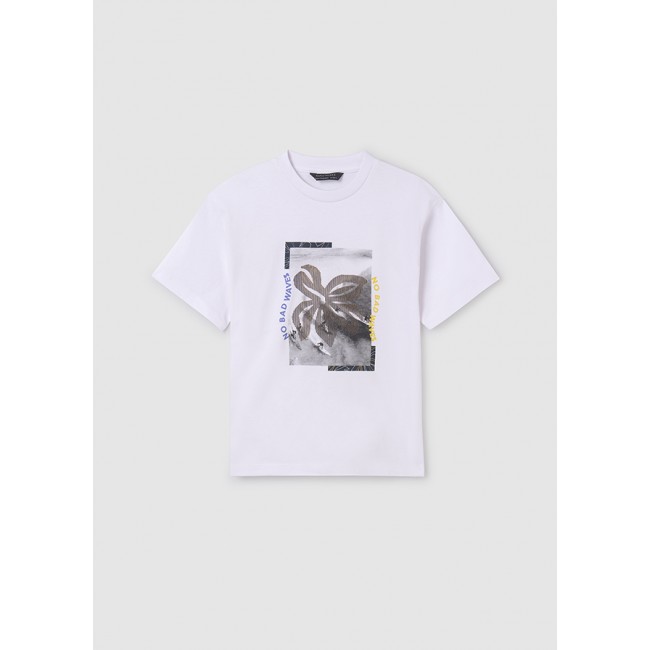 Mayoral Μπλουζα κοντ/κη print διαδρ/κη 24-06041-068 λευκο