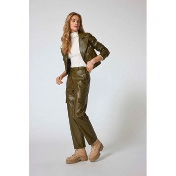 Only ONLKIM FAUX LEATHER CARGO PANT CC OTW 15293029 dark olive