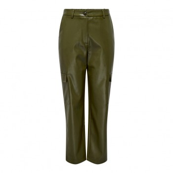 Only ONLKIM FAUX LEATHER CARGO PANT CC OTW 15293029 dark olive