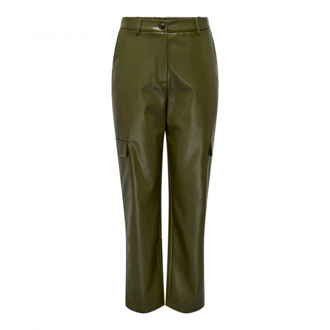 Only ONLKIM FAUX LEATHER CARGO PANT CC OTW 15293029 dark olive