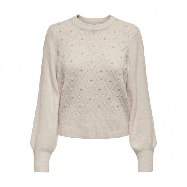 Only ONLLEANDRA LS PEARL ONECK CC KNT 15294547 moonbeam melange