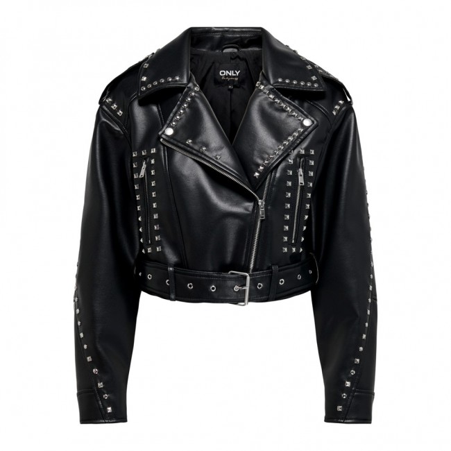 Only ONLSIA STUDDED FAUX LEATHER BIKER OTW 15309509 black