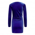 Only ONLLIVE L/S VELVET ASYMETRIC DRESS JRS 15310123 bluing