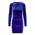 Only ONLLIVE L/S VELVET ASYMETRIC DRESS JRS 15310123 bluing