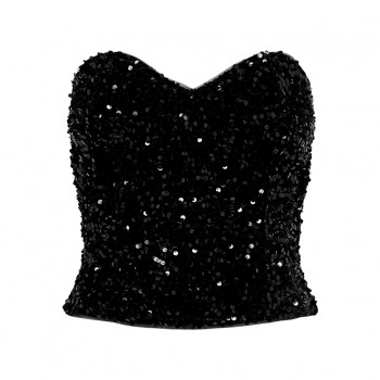 Only ONLCONFIDENCE SEQUINS HEART TOP JRS 15312505 black sequins