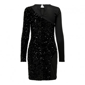 Only ONLCONFIDENCE L/S SEQUINS MIX DRESS JRS 15312507 black sequins