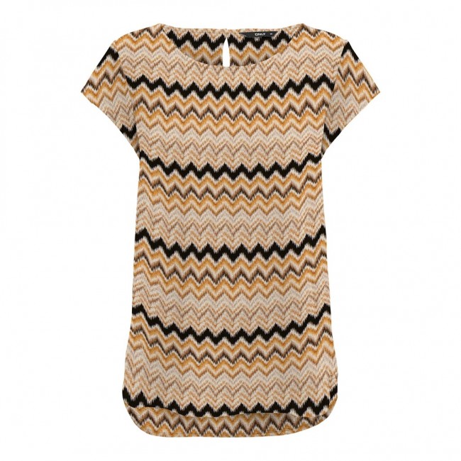 Only ONLNOVA LIFE VIS S/S TOP AOP 15222174 inca gold 546 bali zigzag