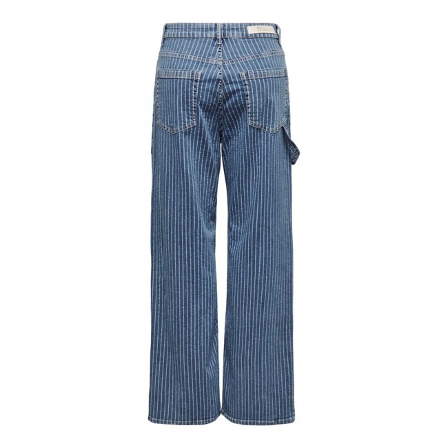 Only ONLKIRSI HW WIDE WORKER STRIPE DNM DOT 15298573 light blue denim